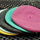 T autumn and winter vintage woolen casual beret painter cap millinery black red green