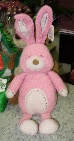 large pink bunny stuffed animal