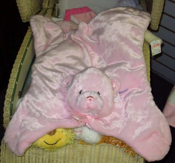 gund pink bear blanket