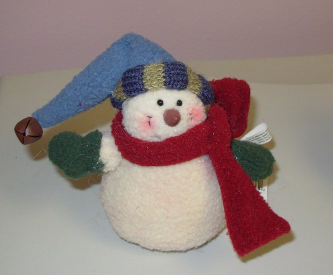 Christmas Ornament Fleece Snowman Weighted Bottom New Ganz Holiday Tree 