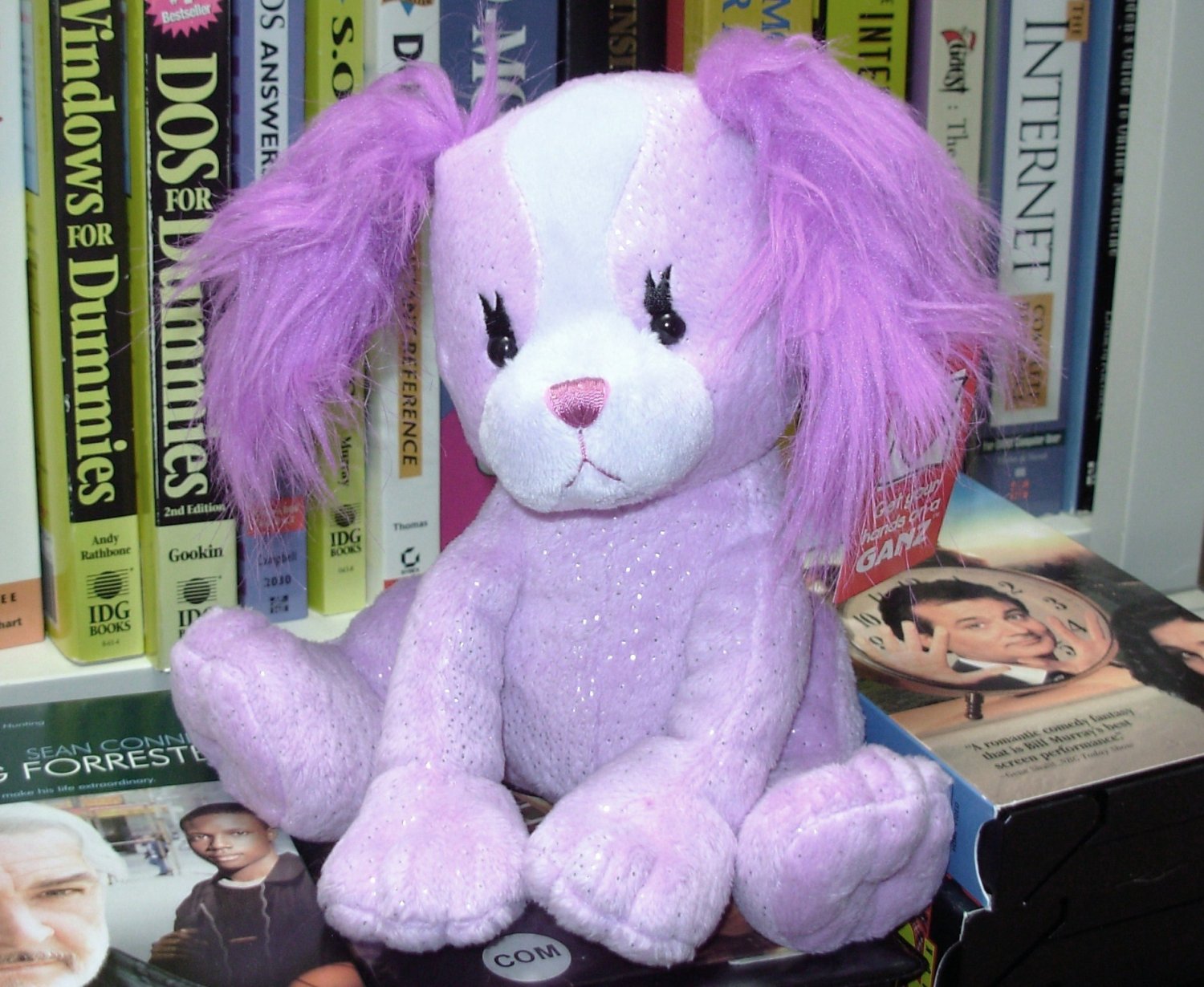 lavender stuffed dog