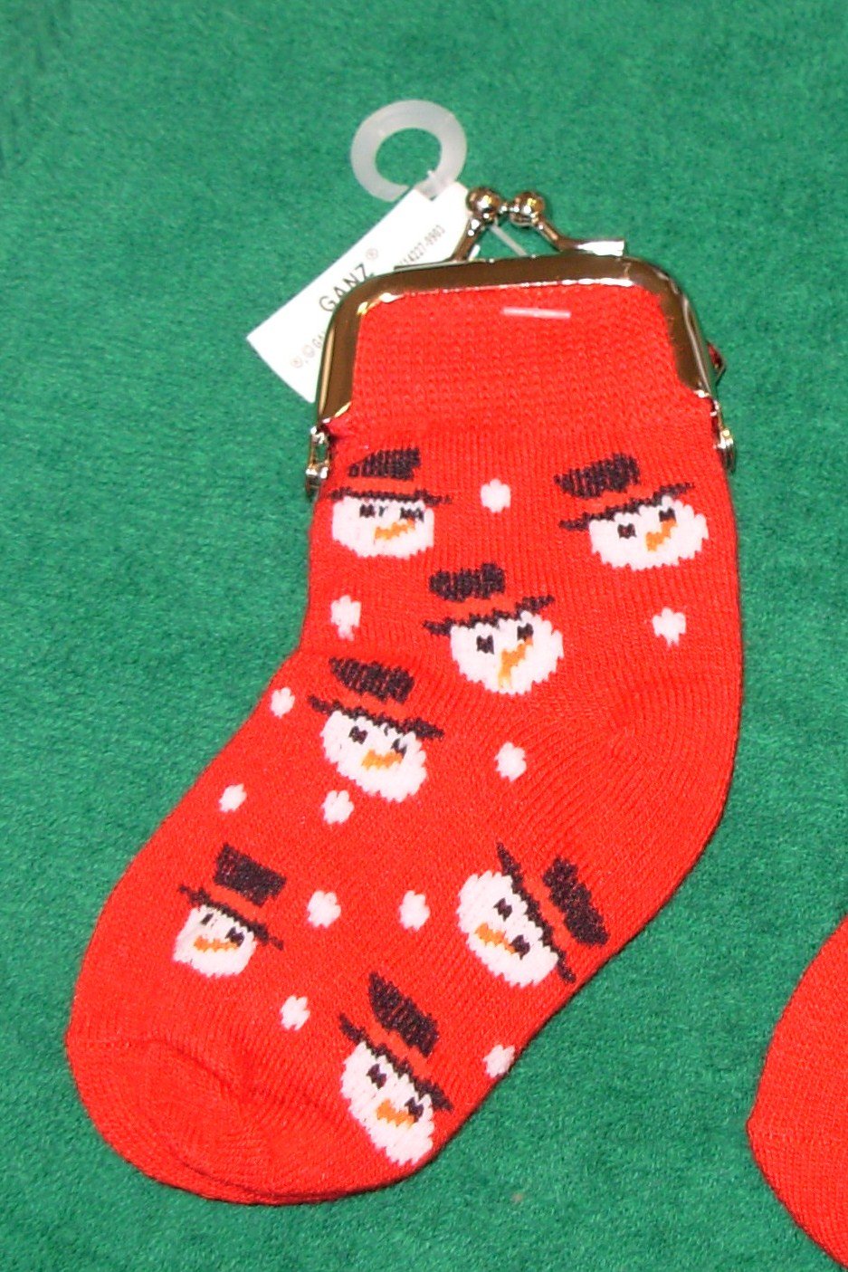 COIN PURSE INITIAL B CHRISTMAS STOCKING SNOWMAN ORNAMENT NEW GANZ ...