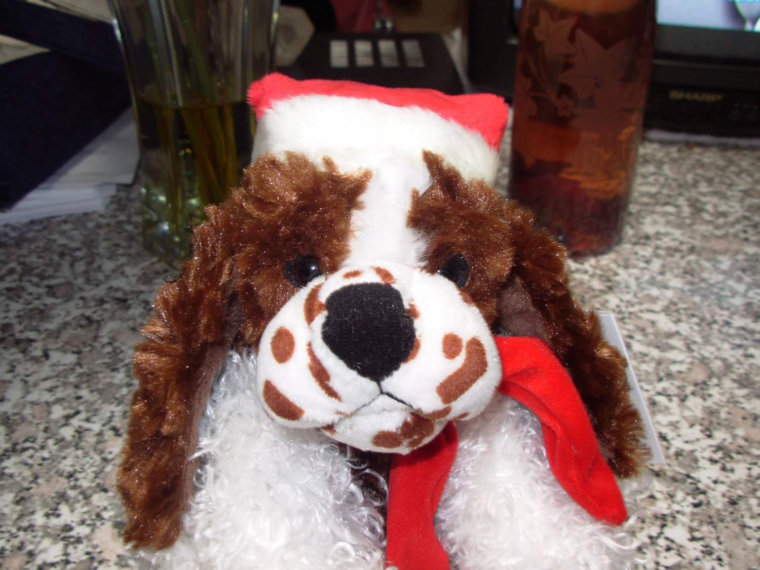 black and white springer spaniel stuffed animal