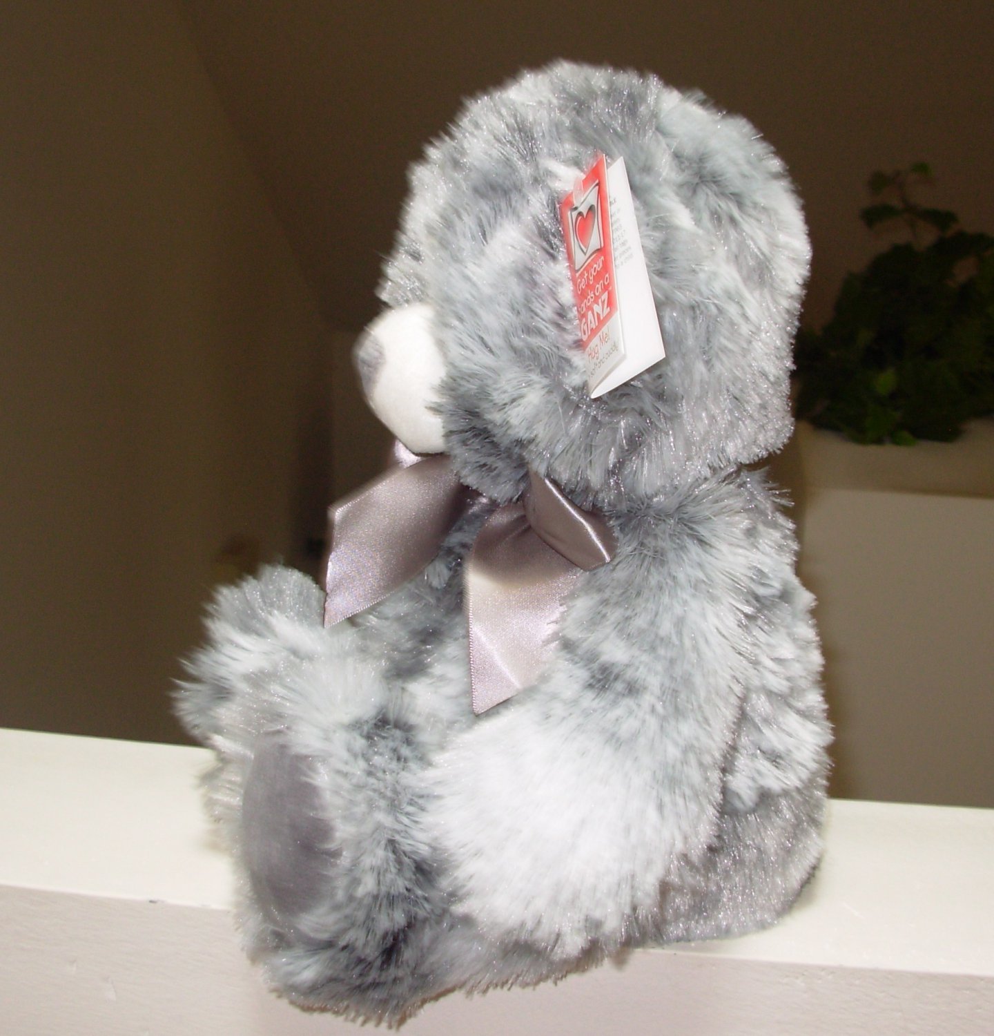 NEWPORT BEAR NEW GANZ PLUSH STUFFED TEDDYBEAR GREY 15 INCH