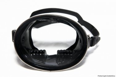 XIFIAS DIVING MASK 824 VERY POWERFUL SURFACE BLACK RUBBER INOX FRAME