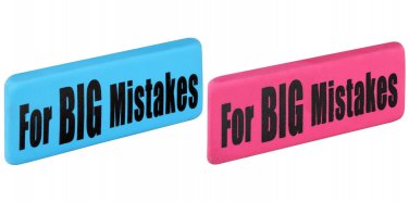 GOOMBY "FOR BIG MISTAKES" ERASER, SET OF BLUE AND PINK. Free Shipping Worldwide!