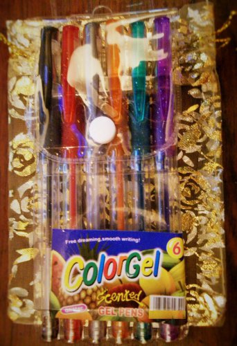 GEL COLOR PEN SCENTED SIX PENS GLITTER 6 DIFFERENT COLORS & SCENTS Free Shipping Worldwide!