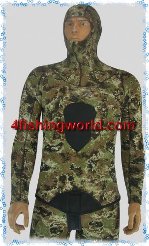 WETSUITS Outfit Hybrid CAMO Medium By XIFIAS-SUB 3mm lining / Shaved