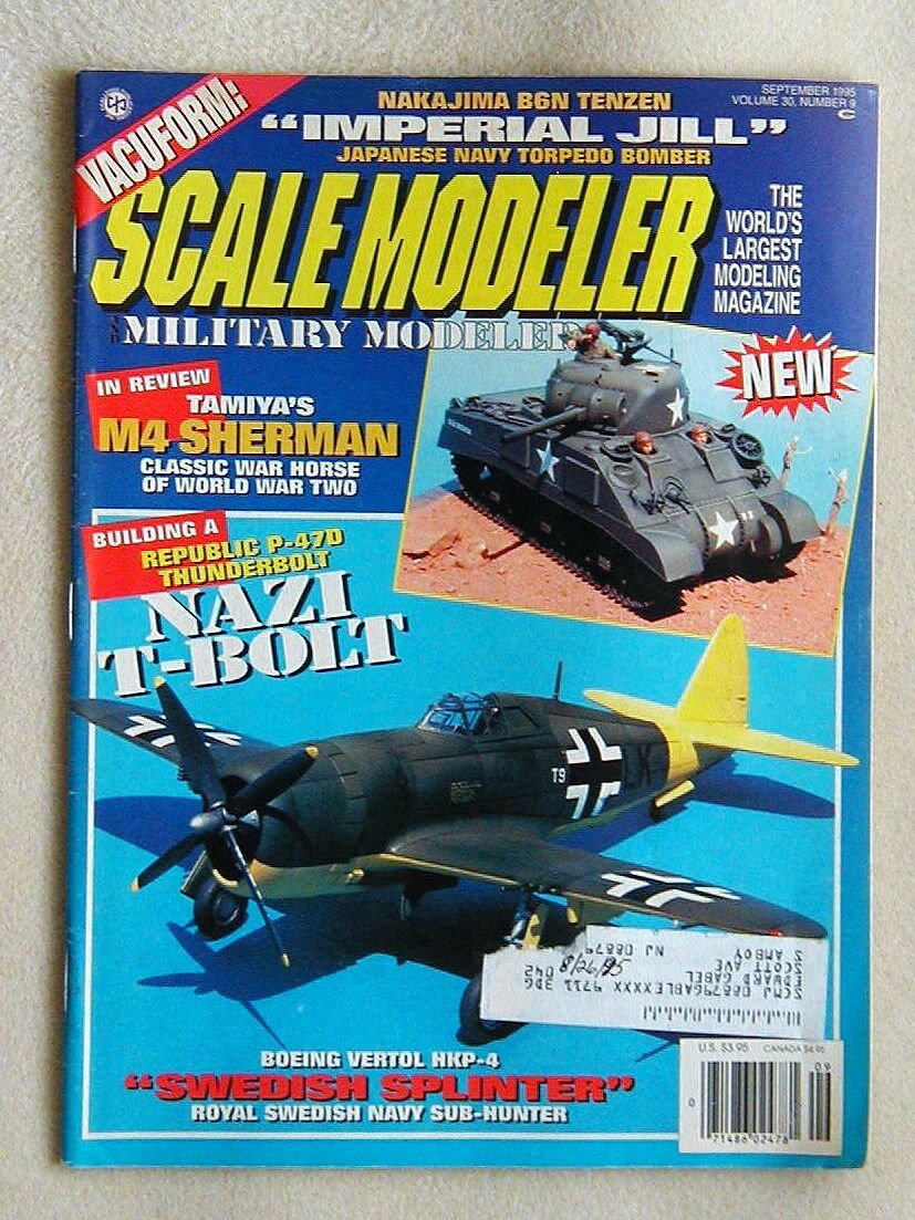 SCALE MODELER MAGAZINE September 1995 Swedish Splinter Nazi T-Bolt Imperial Jill