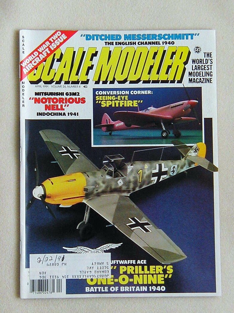 SCALE MODELER MAGAZINE April 1991 Seeing Eye Spitfire Gloster Gladiator London