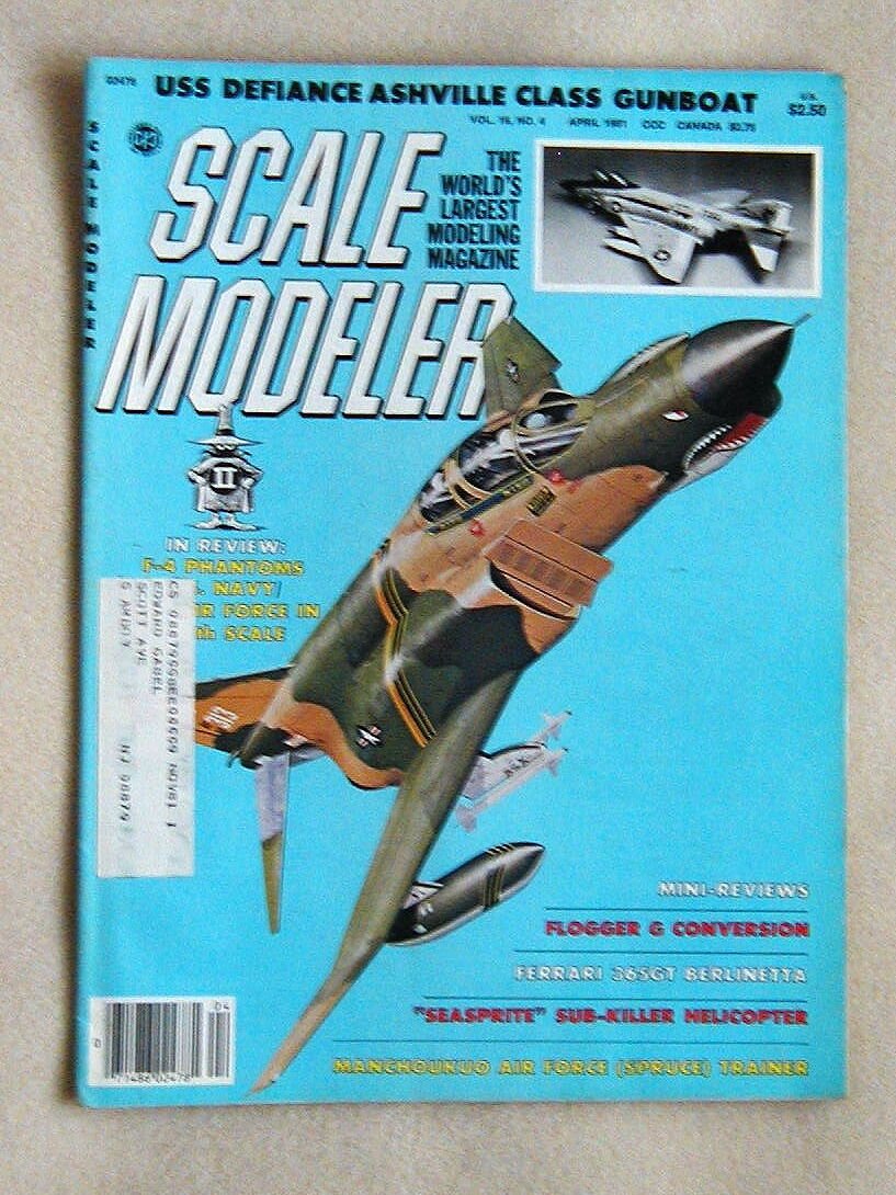 SCALE MODELER MAGAZINE April 1981 Ki-9 Spruce Trainer MiG-23 Flogger Phantom II