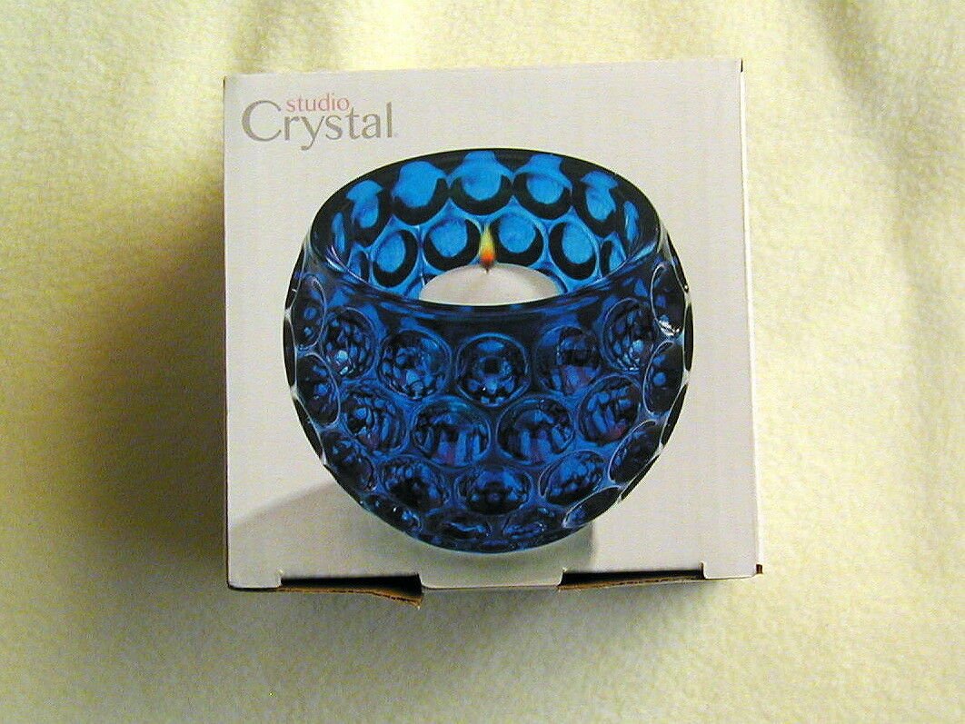 NEW NIB Crystal Votive or Rose Bowl by Studio Crystal  3 3/4 Inches Tall