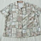 Women's 100% Silk Blouse by Dress Barn Size XL Extra Large Geometric/Floral