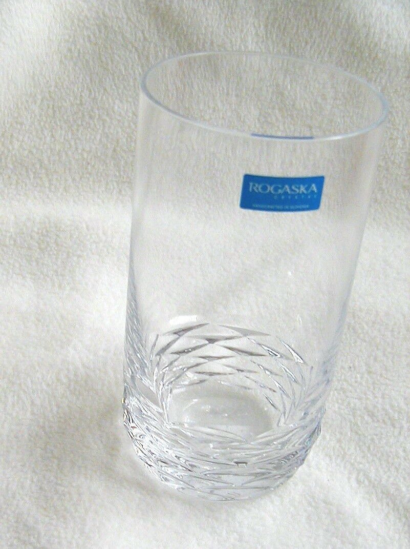 NEW NIB Pair of Rogaska REFLECTION Crystal Highball Glasses Tumbler 119651