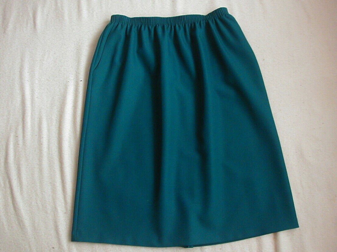 EUC Alfred Dunner Elastic Waist Pencil Skirt Size 34 Waist Teal Green