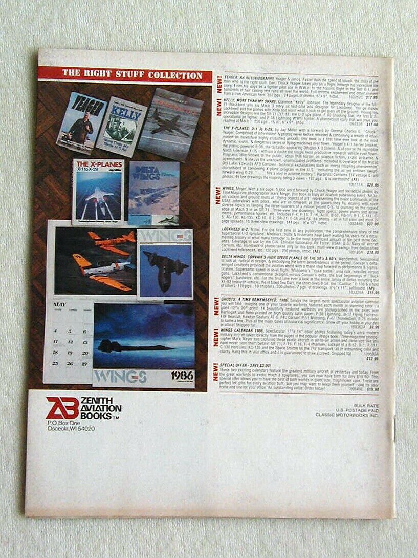 Zenith Aviation Books Catalog 1987