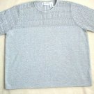 EUC Alfred Dunner Silver Lame Pointelle Top Size XL Extra Large Holiday Glitz
