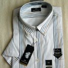 NWT NEW SAVANE Short Sleeve Striped Dress Shirt Size XL Extra Large