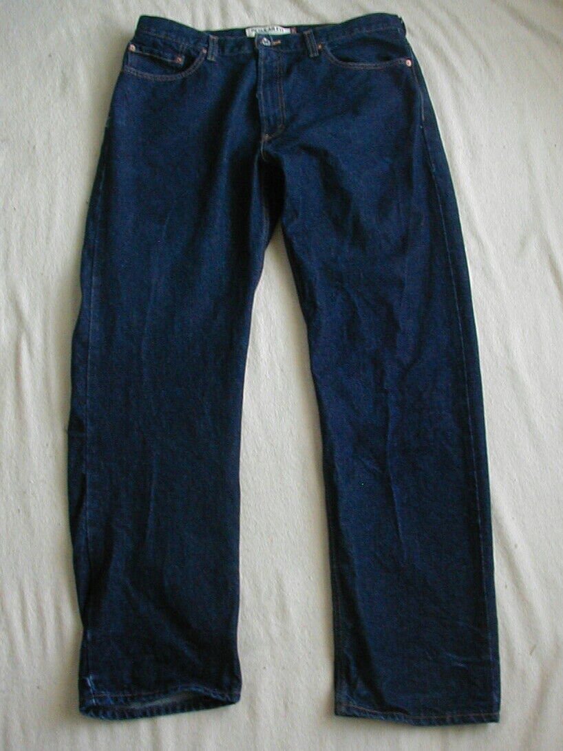 Levi's 505 Jeans Straight Leg Regular Fit Size 38 x 34 Dark Blue Red Tag