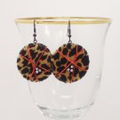 Leopard Print Earrings, Fashion Jewelry, Handmade Wire Wrapped with Rhinestones