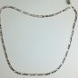 NEW Sterling Silver Plated 24" Figaro Chain Link Unisex Necklace