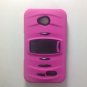 New LG Optimus L70 /Optimus Exceed II/ LS620 Rugged Case W/ Kickstand Pink/Black