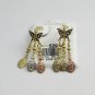 New 14k Karat Gold Filled Tri-Color Butterfly Ovals Hanging Dangling Earrings