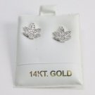 New Sterling Silver Plated Leaf Design Stud Earrings