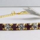 New 14 KGF Red And White Cubic Zirconia Herringbone Bracelet Wristband