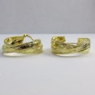New 14k Karat Yellow Gold Filled Flat Double Hoop Earrings
