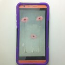 Virgin Mobile HTC Desire 816 Purple Hybrid Skin Silicone& Hard Case W/ KickStand