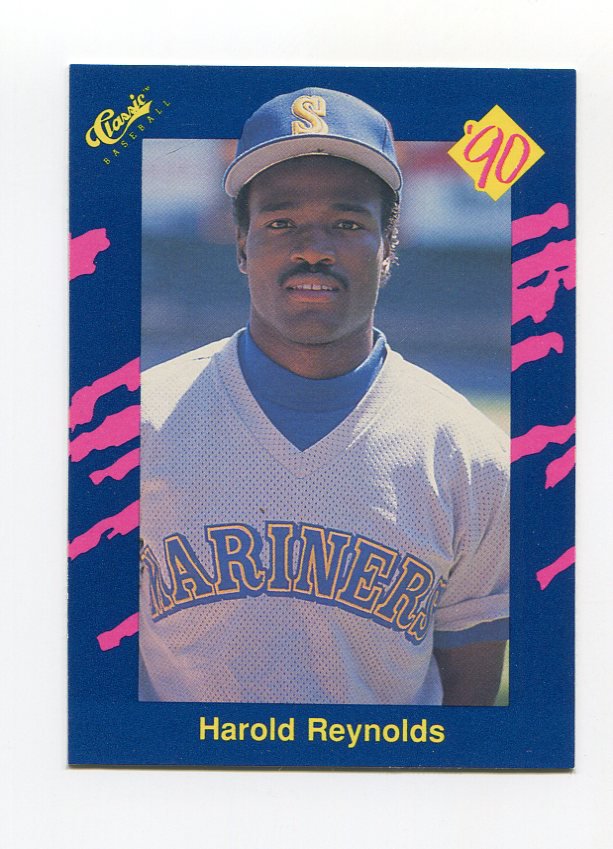 1990 Classic Blue Baseball #128 Harold Reynolds - Seattle Mariners