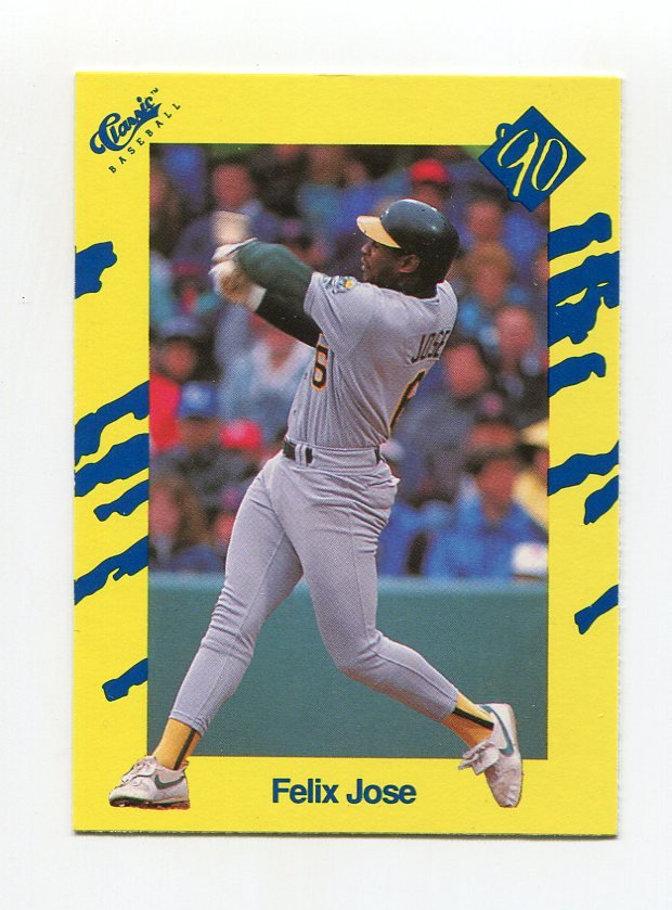 1990 Classic Yellow Baseball #T33 Felix Jose - Oakland Athletics