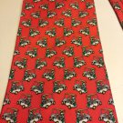 Rare Golf Cart vintage Lederer Handmade 100% silk red tie long wide novelty