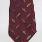 Robert Talbott Hand Sewn Silk Tie Orange & Purple Geometric Pattern on Maroon