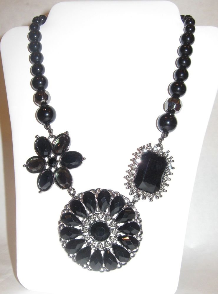 Premier Designs Jewelry Necklace Crochet 20386 Black Costume Jewelry NEW