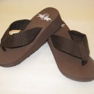 Brown Flip Flops NEW Wedge Platform Low Heel Comfortable US Womens Sz 4-11 TDB