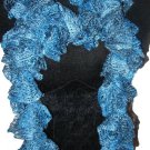 Women's Handmade Unique Blue Scarf NEW Metallic 87" Long Scarves Hand Knit USA