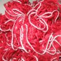 Women's Handmade RED Scarf Silver Trim NEW 75" Long Scarves Hand Knit USA