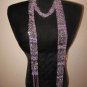 Lavender Scarf Necklace with Silver Beads Zenzii Silk Scarves NEW Jewelry Scarf