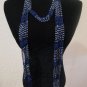Women's Blue Scarf Necklace with Silver Beads Zenzii Scarves NEW Jewelry Scarf