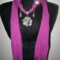 Plum Jewelry Scarf Necklace Women Scarves NEW Blingy Scarf with Flower Pendant