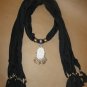 Black Vintage Looking Polyester Jewelry Scarf Necklace Women Scarves NEW Blingy