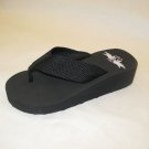 Black Flip Flops NEW Wedge Platform Low Heel Comfortable US Womens Sz 4-11 TDB