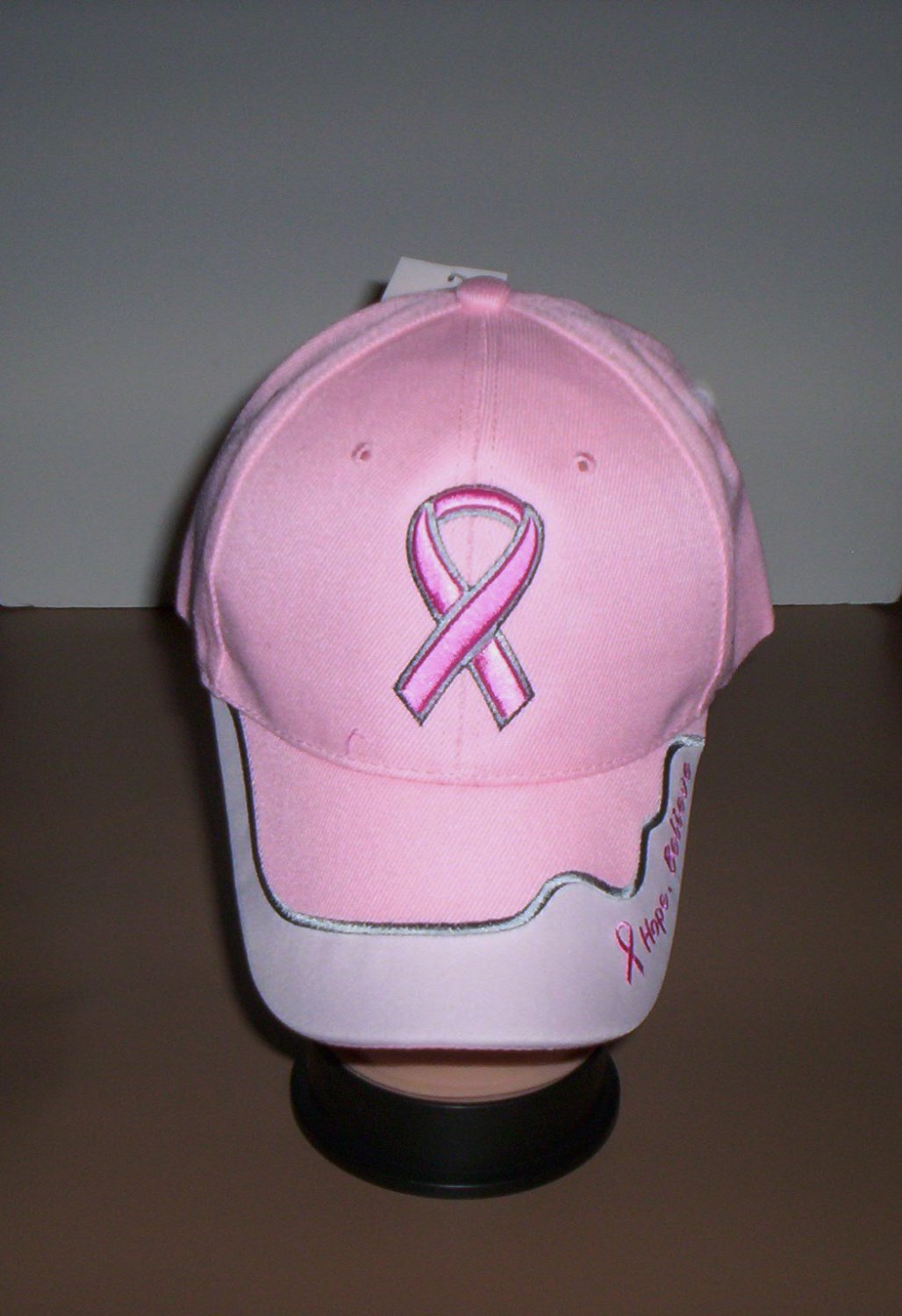 Ladies Pink Hope Believe Breast Cancer Awareness Hat Ball Cap New!