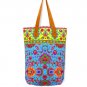 Beautiful Handbag Genieue Leather Strap Pastel Color Fabric Handmade Thailand