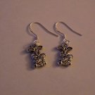 Sterling Silver Hook Rabbit Bunny Easter Earrings Cute Chic Vintage Girls
