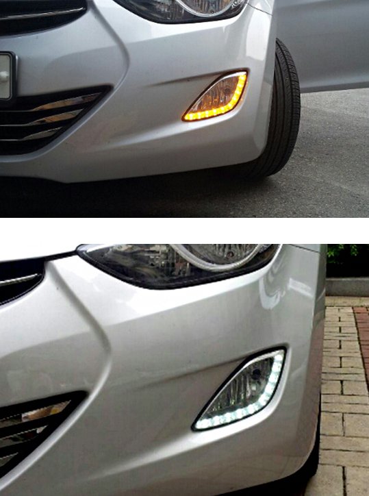 HYUNDAI Elantra 2011 2013 2014 Fog Lamp LED DRL Day Time Running Lights