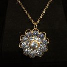 Blue Cluster Necklace With Swarovski Finish