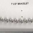 STERLING SILVER & 1/4 CTW 7 1/2" HEARTS BRACELET